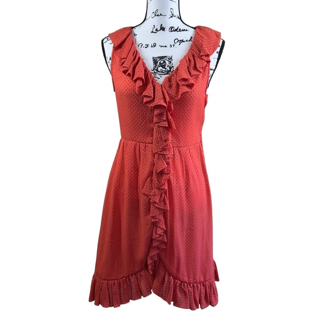 Marc by Marc Jacobs orange  Polka Dot Sleeveless Dress size  6 boho soft girl